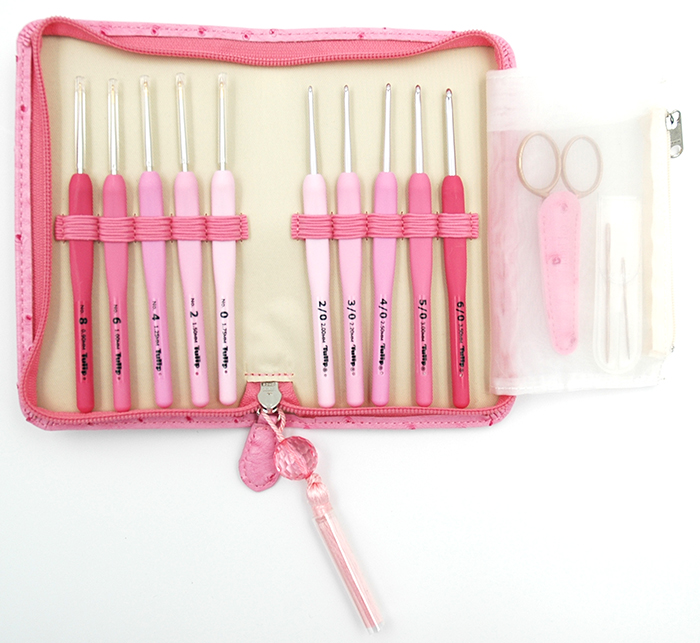 Набор сверхтонких крючков для вязания "ETIMO Rose" 0.9-3.5мм TEL-001e