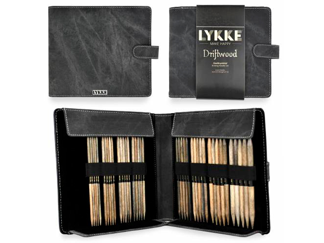 Набор чулочных спиц LYKKE, дерево Driftwood, длина 15 см, размеры 4.00-9.00мм, цвет Grey