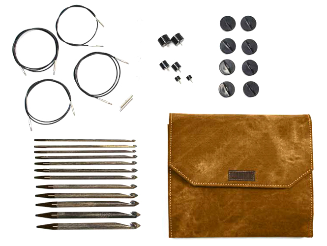 Набор крючков LYKKE,(разъемных) для тунисского вязания, цвет Umber