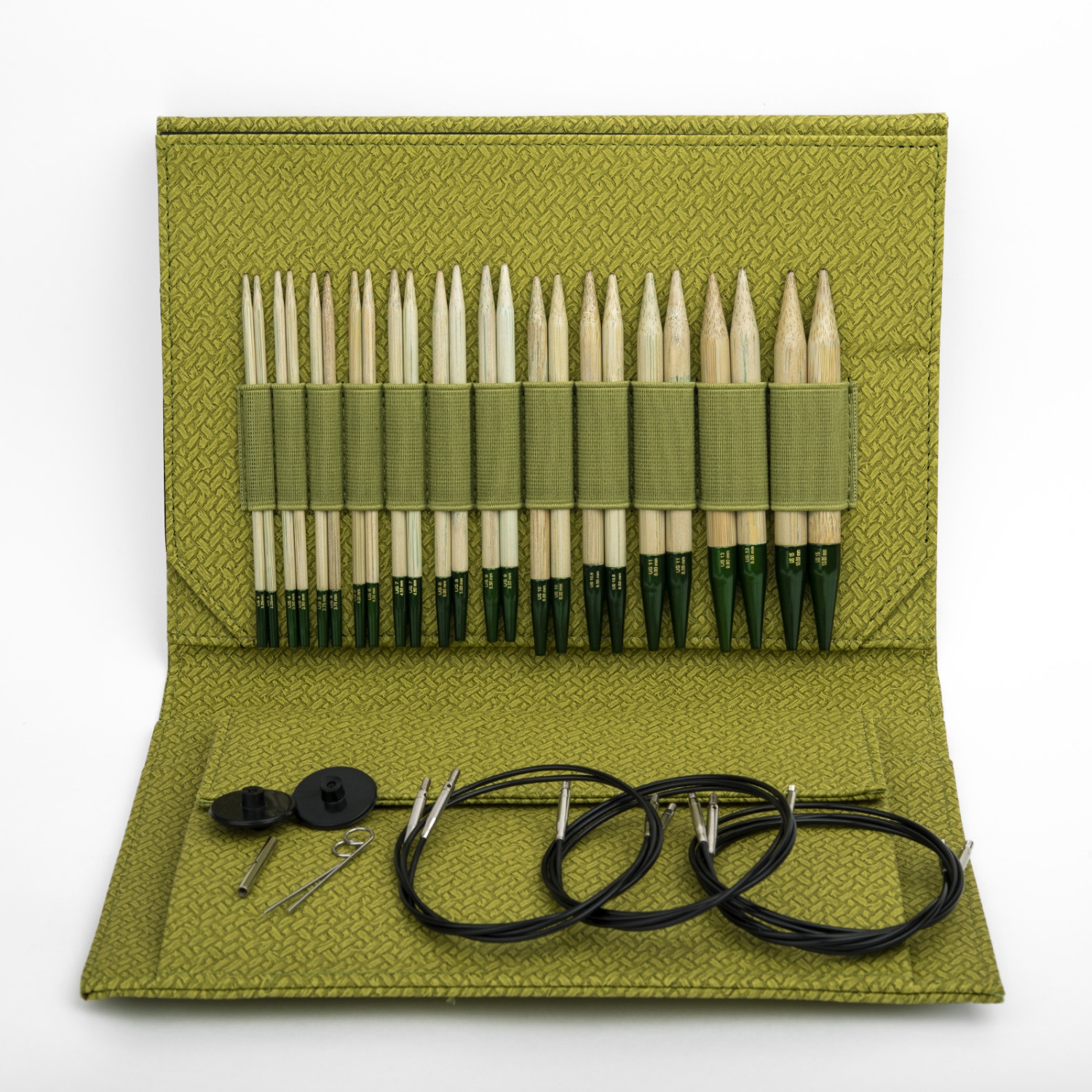 Набор разъемных спиц LYKKE, бамбук Grove, длина 11.5 см, цвет Green Basketweave Effect