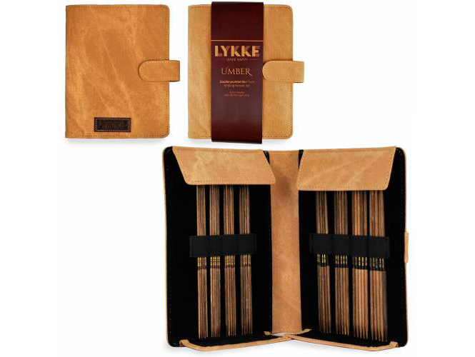 Набор чулочных спиц LYKKE, дерево Driftwood, длина 15 см, размеры 2.00-3.75мм, цвет Umber