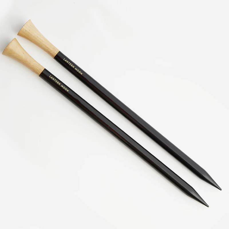 Спицы прямые "Lantern Moon" 6,5мм/25см, эбеновое дерево, черный, 2шт в упаковке