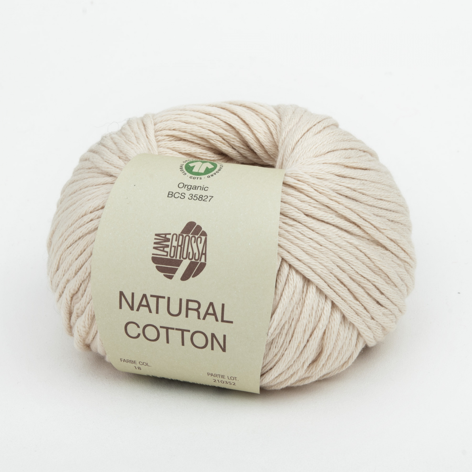 Пряжа Lana Grossa NATURAL COTTON (Gots) 50г 018