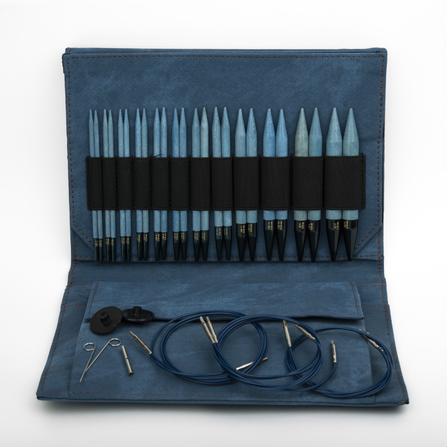 Набор разъемных спиц LYKKE, дерево Driftwood, длина 11.5 см, цвет Indigo