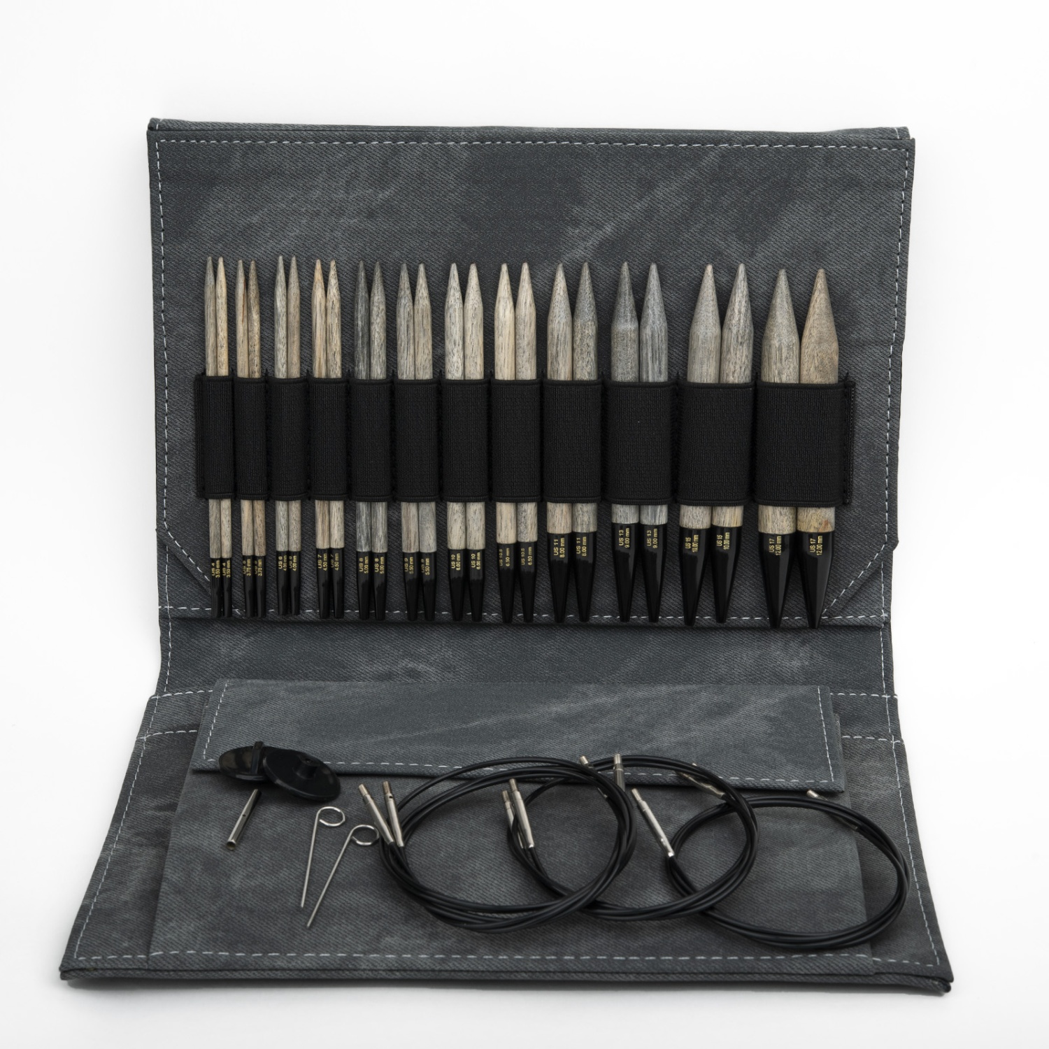 Набор разъемных спиц LYKKE, дерево Driftwood, длина 11.5 см, цвет Grey