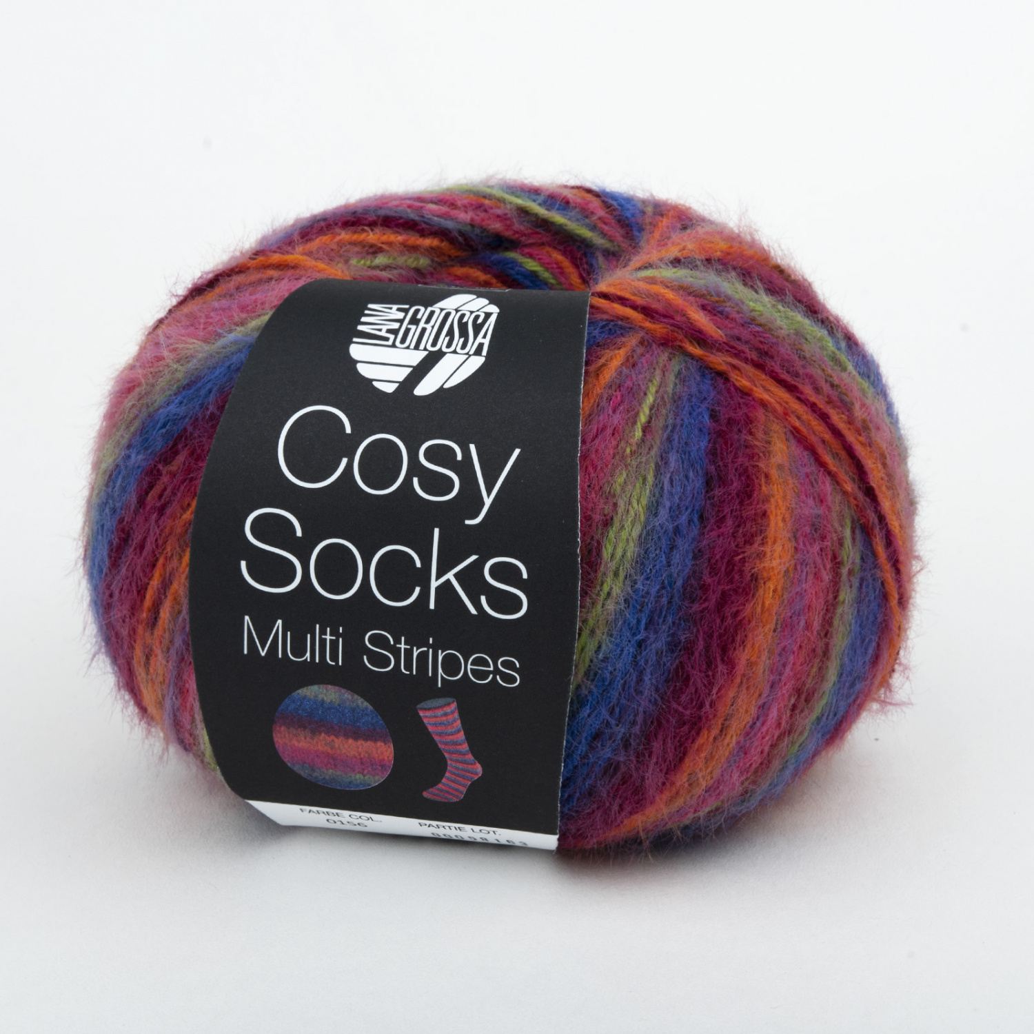 Пряжа Lana Grossa MEILENWEIT 100 COSY SOCKS Multi Stripes 156