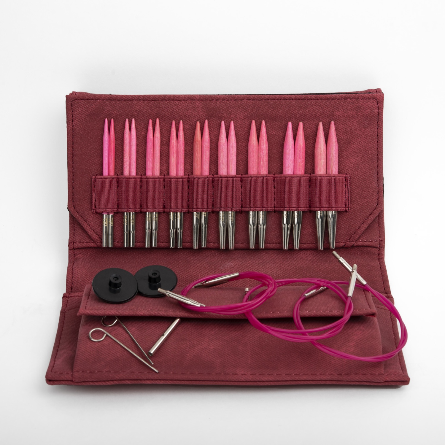 Набор разъемных спиц LYKKE, дерево, длина 7 см, цвет Blush Crimson