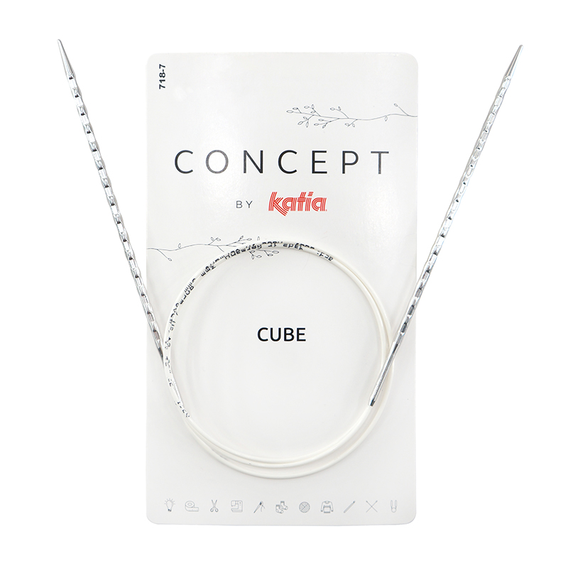 Спицы круговые c квадратным кончиком CONCEPT BY KATIA Cube №4, 80 см