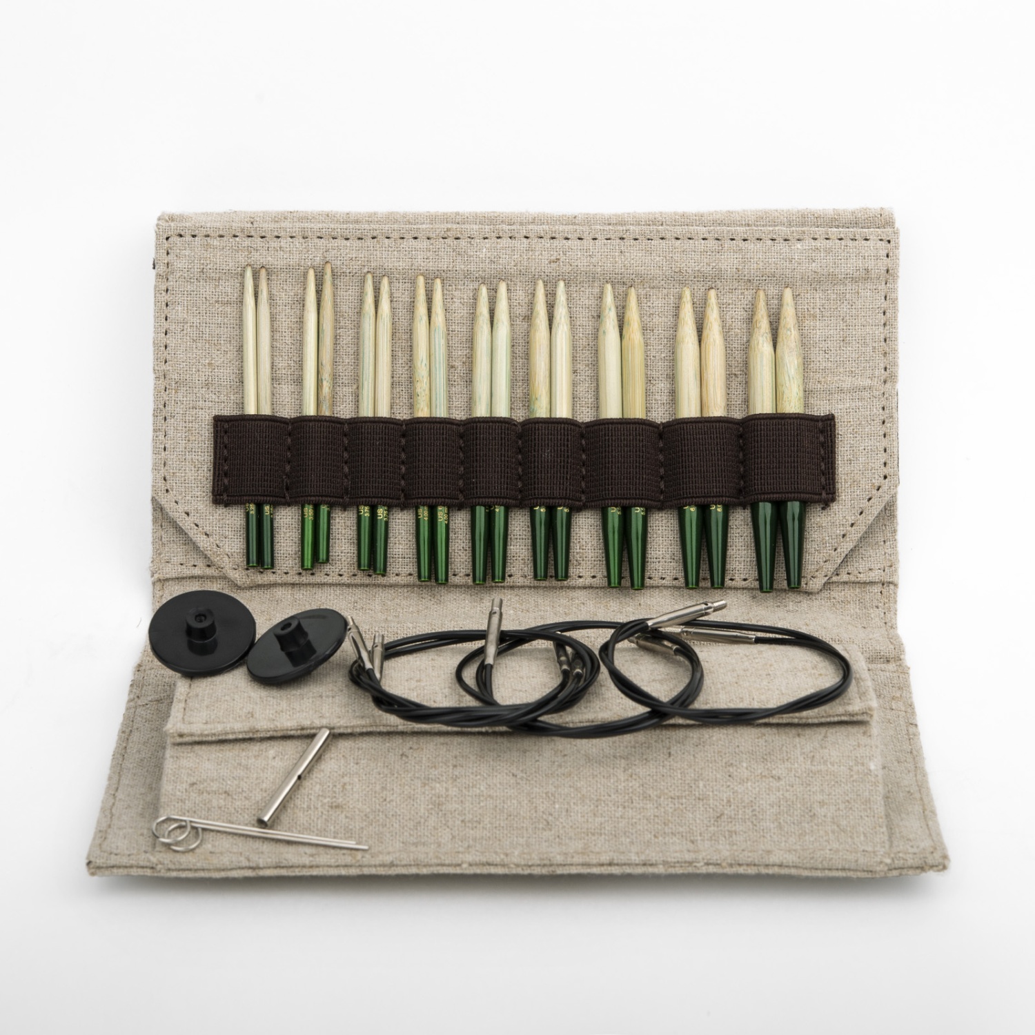 Набор разъемных спиц LYKKE, бамбук Grove, длина 7 см, цвет Beige Jute Canvas