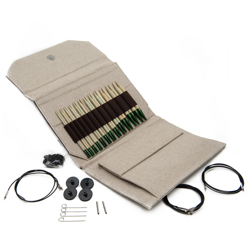 Набор разъемных спиц LYKKE, бамбук Grove, длина 11.5 см, цвет Beige Jute Canvas