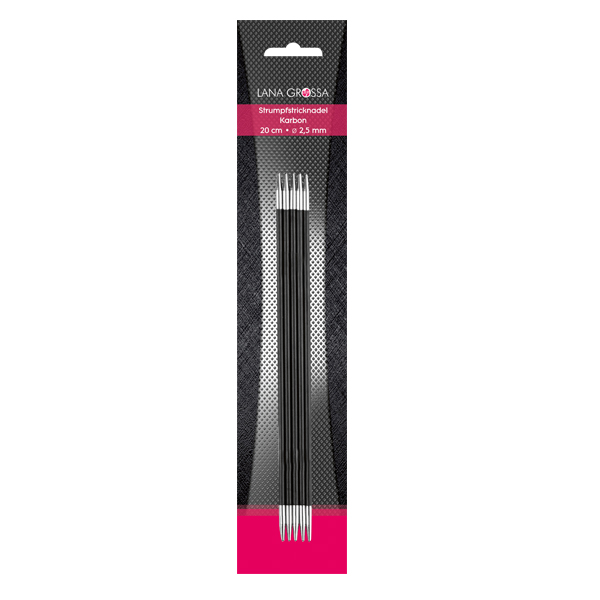 Спицы LG чулочные CARBON, 20 см № 5,5