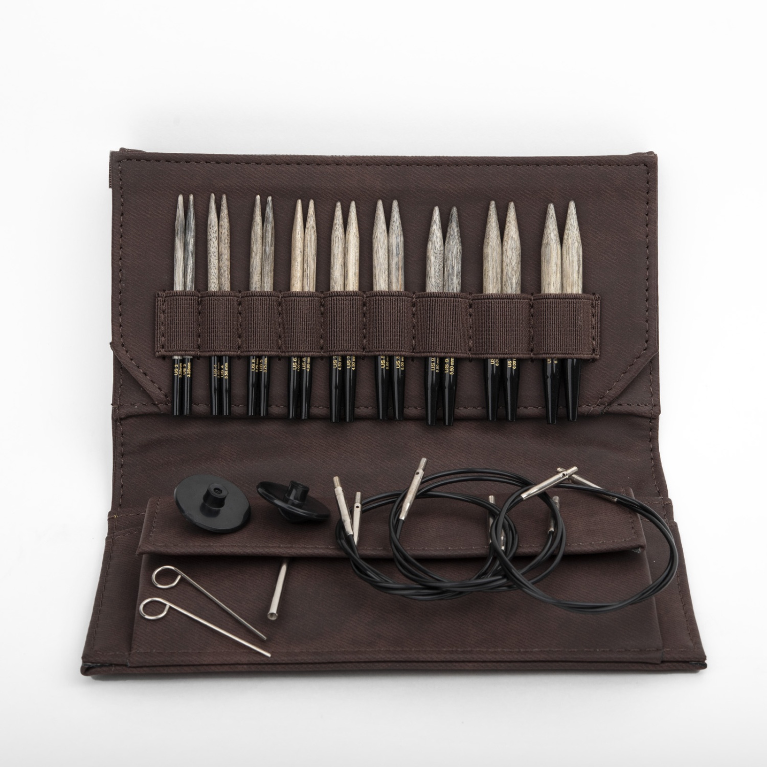 Набор разъемных спиц LYKKE, дерево, длина 7 см, цвет Driftwood Cacao