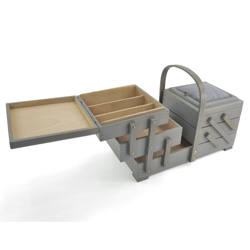 Шкатулка для рукоделия, 3 этажа, бук, (42*21*31 см.)